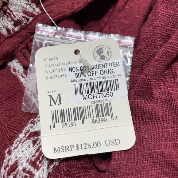 Free People Sweet Raisin Combo Edie T-Shirt, Size M - Picture 8 of 8